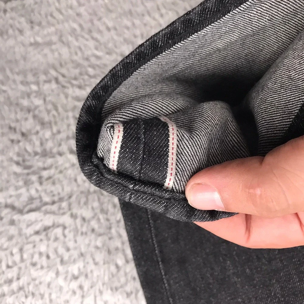 Levis 501 Original Selvedge Jeans Mens 36 (38x30) Black Premium Big E Denim